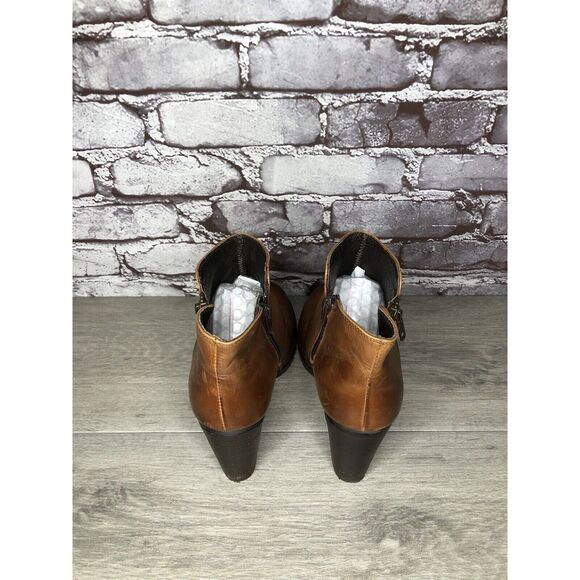 Krbonell Brown Ankle Double Sided Zipper Heeled Booties Boots Women Sz 9M US/40 - Picture 5 of 16